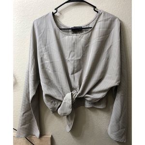 Striped long sleeve blouse